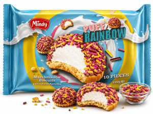 KBF-311.1. "Mindy" Puff Rainbow Marshmallow Biscuits with Colorful Sprinkles