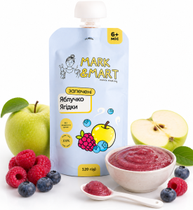 1135. Baked Apple & Mixed Berries Fruit Puree Pouch